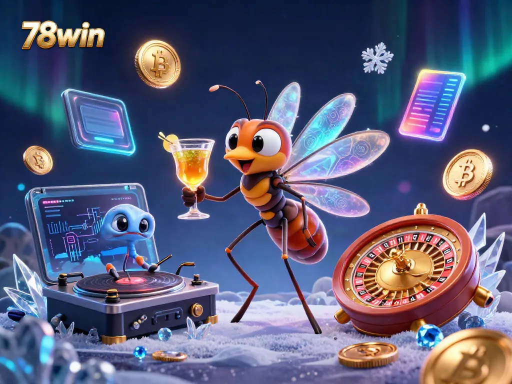 Engage in thrilling experiences at 78win with a dynamic casino scene featuring unique characters.