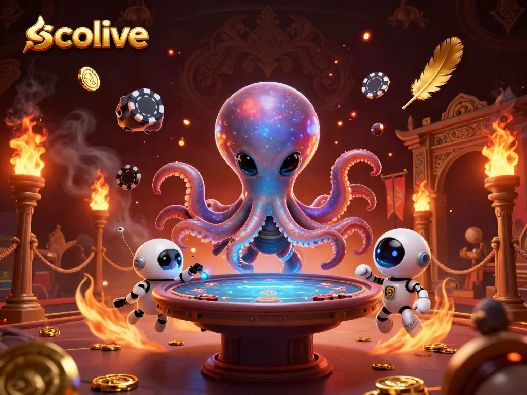 Engage with socolive's exciting alien poker scene, featuring a vibrant octopus and dynamic betting elements.