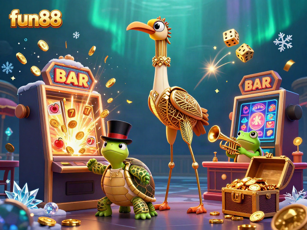 Discover fun88's colorful slot experience with vibrant cartoon characters and game elements.