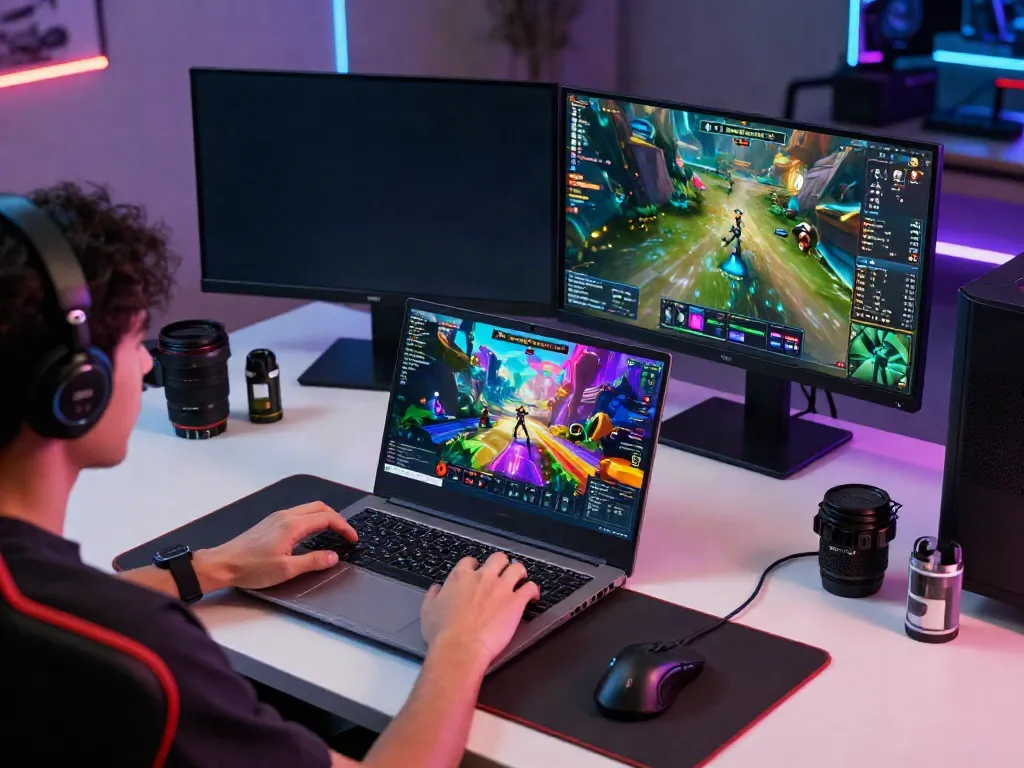 Player enjoying a dynamic experience on https://choinohu.vip/ in a vibrant online gaming setup with vivid graphics and modern accessories.