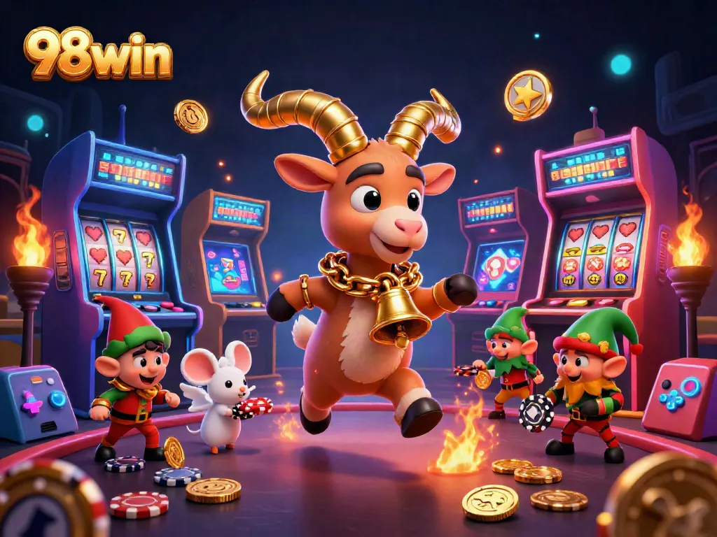 Engage in thrilling gameplay at 98win's festive casino with Krampus and elf gremlins.