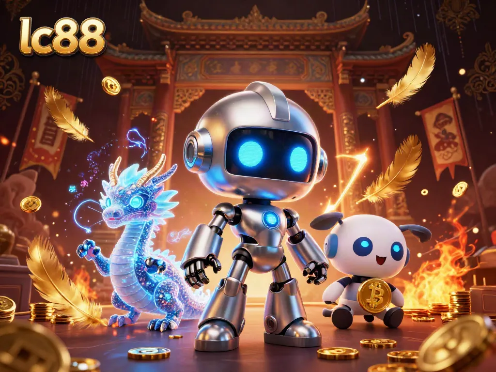 Engage with lc88's thrilling gaming journey featuring a cyberpunk robot in a vibrant casino