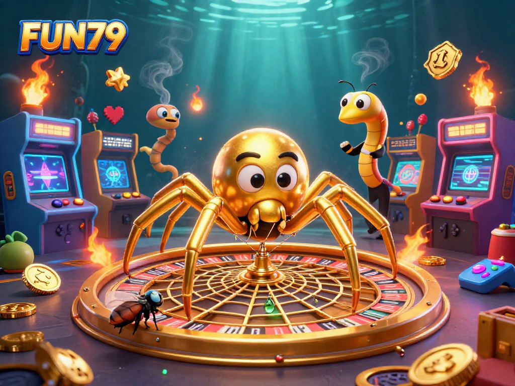 Experience unique betting at FUN79’s vibrant casino with a golden web of games and excitement.