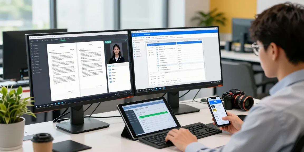 Professional engaged in document fraud detection, analyzing data and verifying digital signatures in modern office