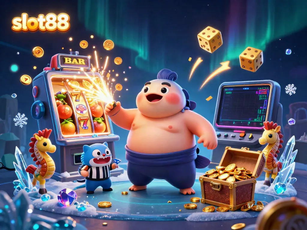 Experience thrilling wins with slot88's dynamic jackpot explosion scene featuring colorful characters and game elements.