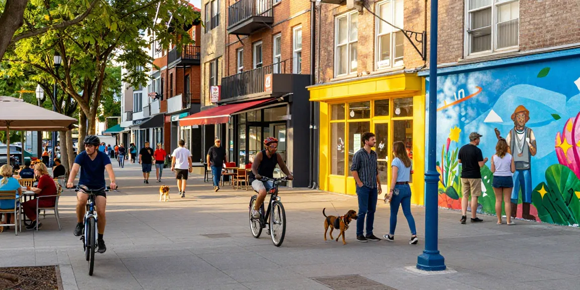 Community engagement scene at street.ca with people enjoying urban life.