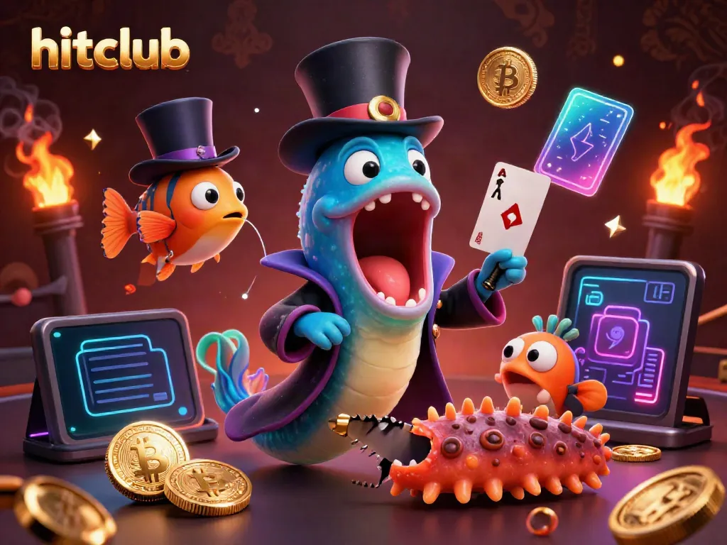 Experience thrilling action with hitclub's animated underwater casino scene featuring unique characters.