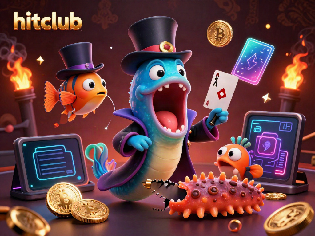 Experience thrilling action with hitclub's animated underwater casino scene featuring unique characters.