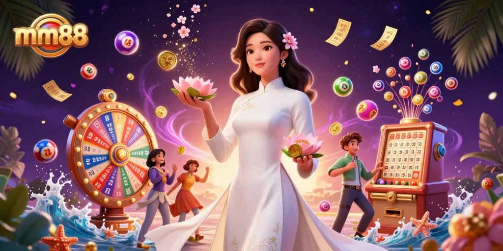 Experience the excitement of mm88 online lottery with vibrant balls and joyous moments.