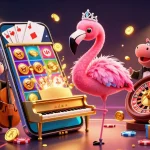 Experience the excitement of SC88 with vibrant casino elements and lively characters in this 3D illustration.