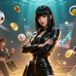 Experience thrilling gameplay at JUN88 with dynamic sports elements and glowing neon crypto graphics.