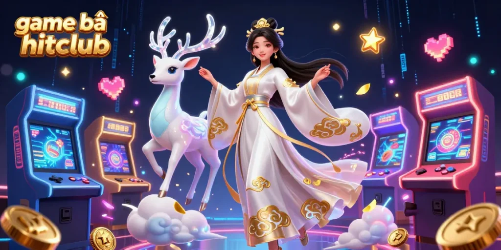Engage with game bài hitclub in a rich 3D illustration showcasing elements of online gaming and casino.
