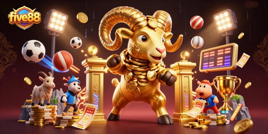Engage in exciting sports betting at five88 with dynamic scenes of competition and winning moments.