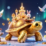 Play at gk88 with a giant tortoise casino, featuring golden coin birds and a rabbit dealer.