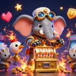 Experience thrilling action with a steampunk-inspired 'bong da truc tiep' scene, showcasing dynamic characters and vivid casino elements.
