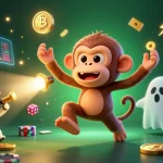 Experience the thrill of gaming with ph444ph, featuring a mischievous monkey juggling golden objects in a haunted casino.