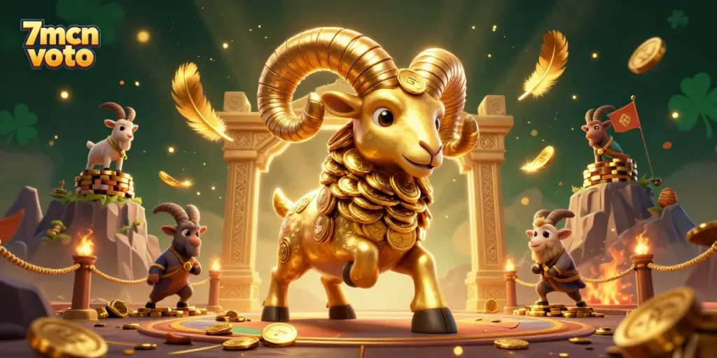 Experience thrilling action with 7mcn voto as the charging golden ram and colorful casino elements come to life.