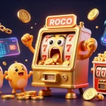 Experience the thrill of f8bettt with a dynamic 3D scene featuring golden slot machines and crypto coins.
