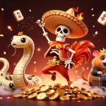 Experience vibrant winnings with LLWIN's playful casino scene filled with fun characters and treasures.