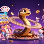 Experience betting thrills at a no deposit bonus casino with a playful celestial scene.
