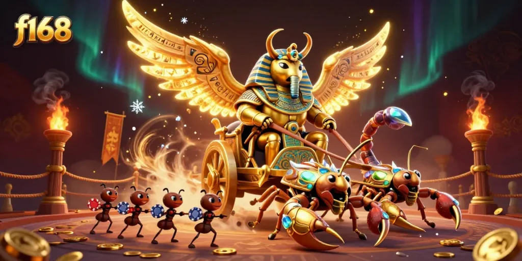 Experience exciting gaming at f168 with vibrant characters and rich casino elements.