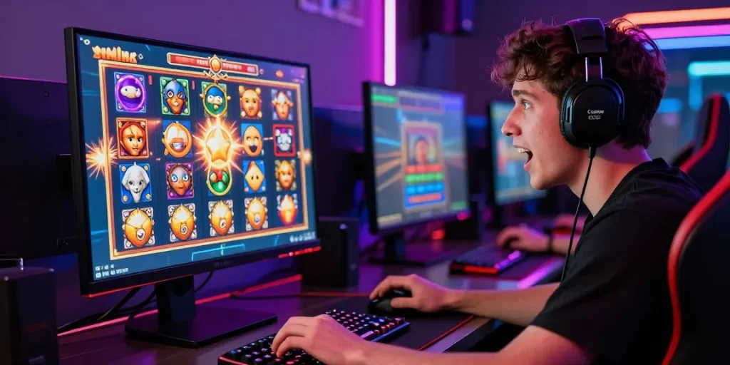 Slot gacor menarik perhatian pemain dalam suasana gaming yang energik.