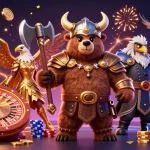 Engage with link five88 in an exhilarating 3D casino scene featuring a Viking bear and Valkyrie eagle.